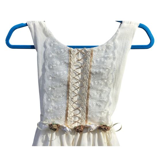 Vtg Western, Prairie, Hippie Victorian Tea Party Dress, Flower Girl, Girls Sz 6 - Picture 6 of 7